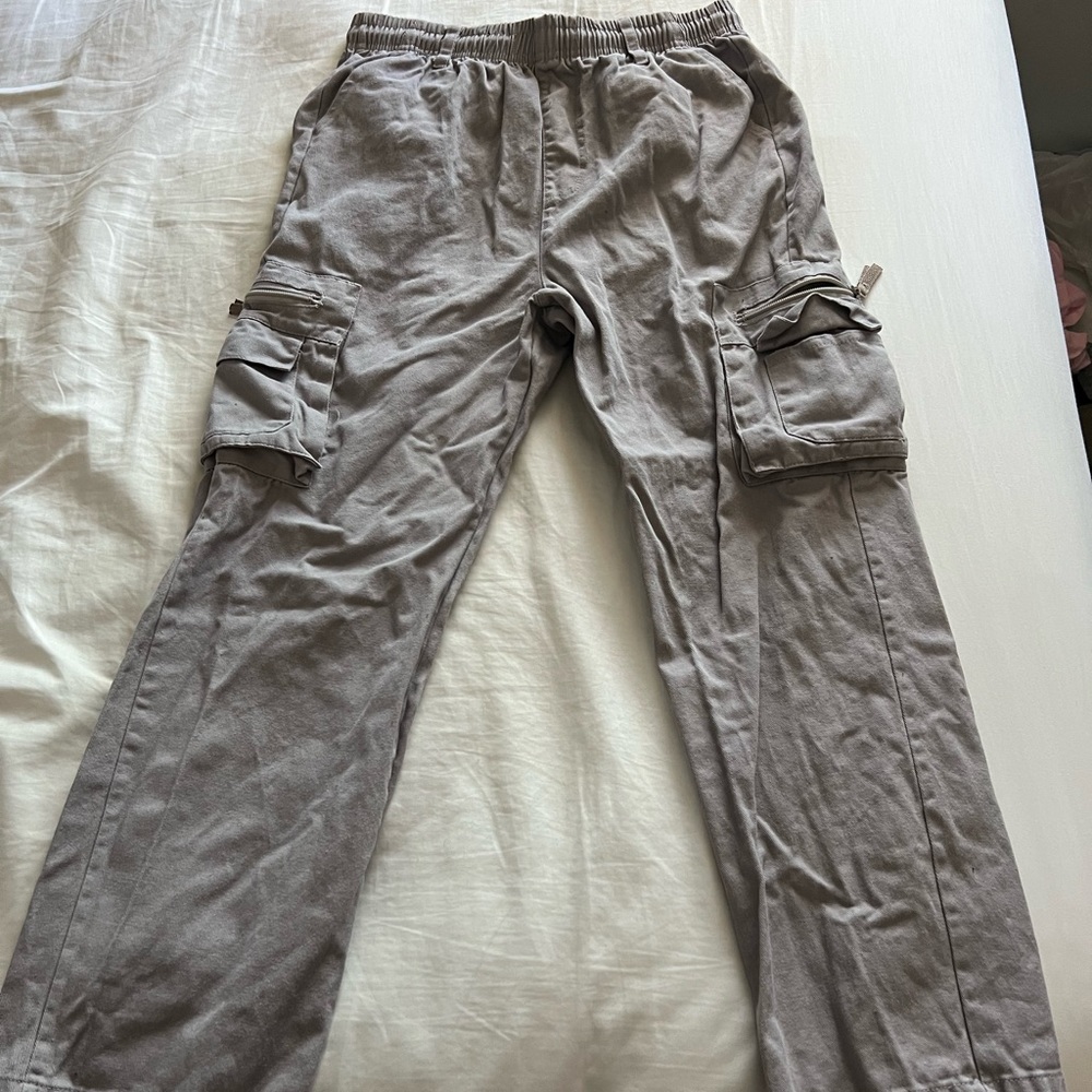 Mens Grey Cargo Pants